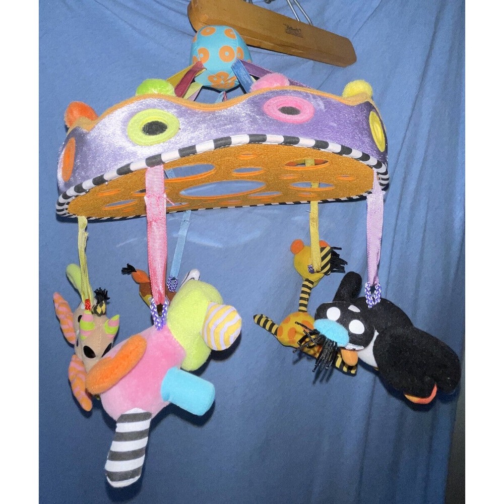 Zolo Kushies Crib Carousel Mobile Plush Soft Toy Game Colorful & Removable Low $